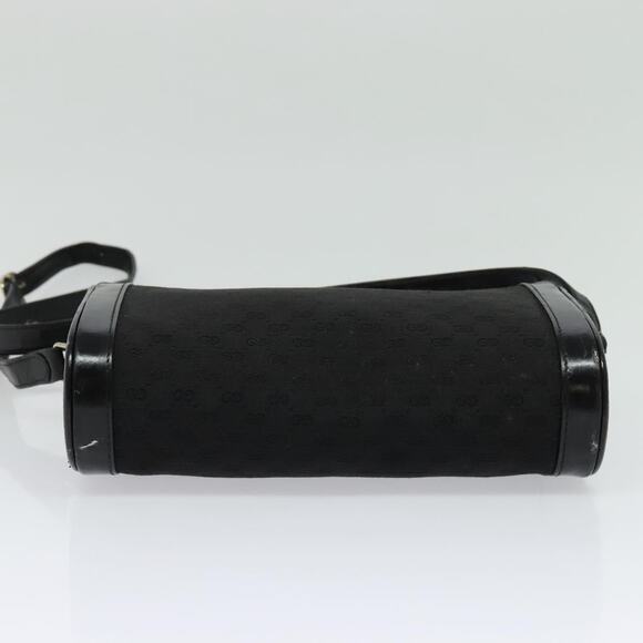 GUCCI Micro GG Canvas Shoulder Bag Leather Gold Black - Picture 10 of 16